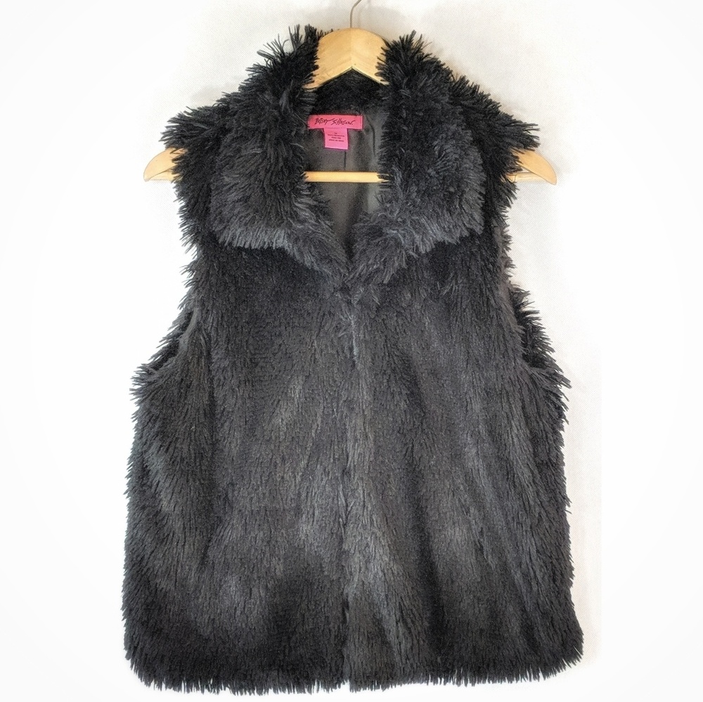 Betsey Johnson Women's Faux Fur Vest Size M